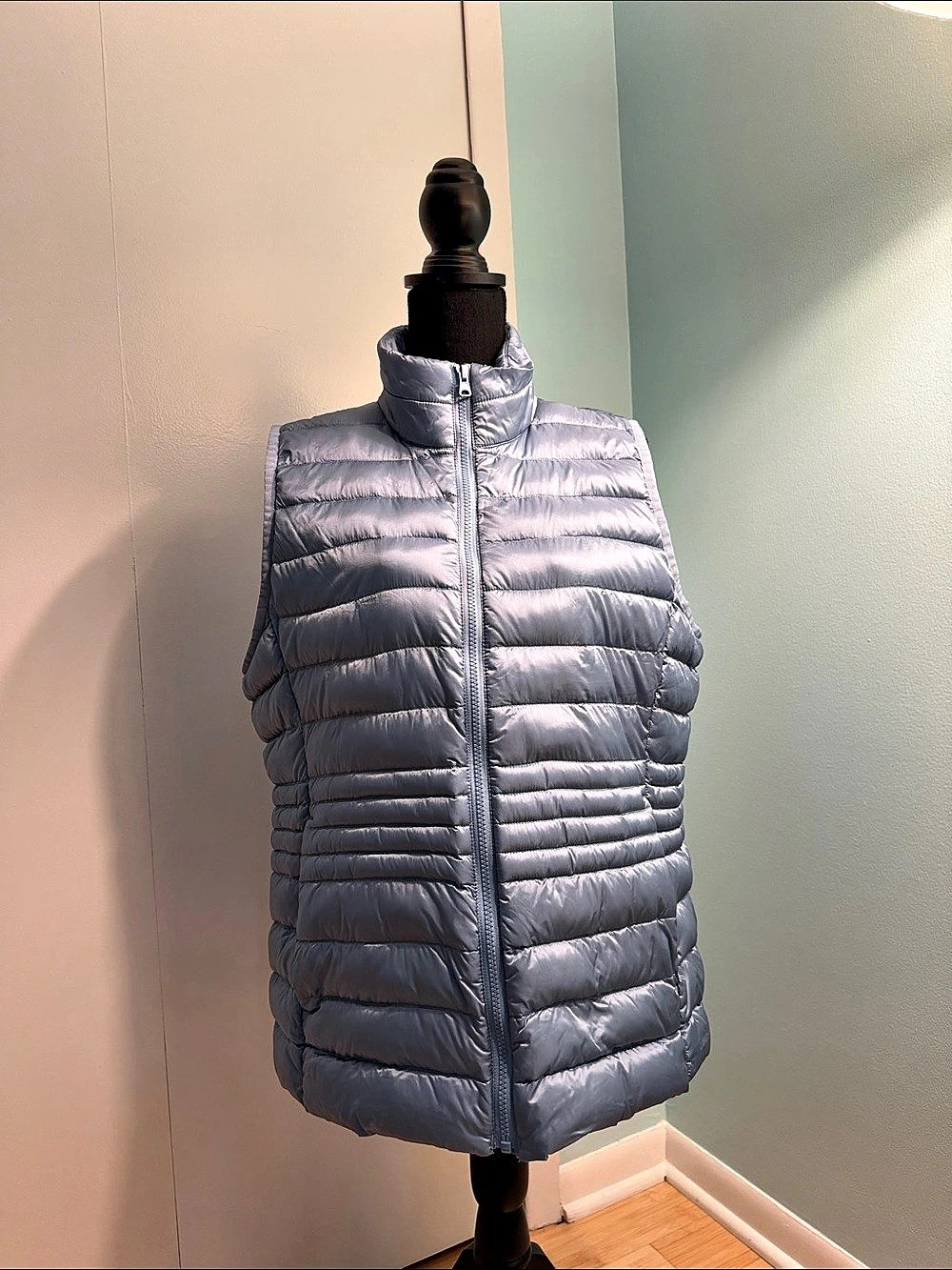 Lands' End Down Puffer Vest in Blue Size Large Like New